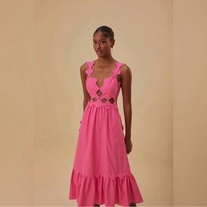 COPY - Farm Rio Pink cut out midi!!!  Beautiful dress!! NWT I need a small :)